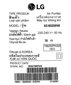 Máy lọc không khí LG AS10GDWH0