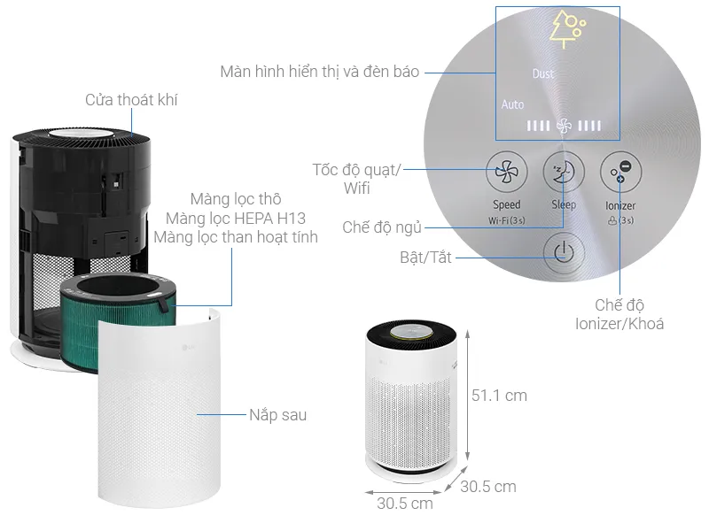 Máy lọc không khí LG AS60GHWG