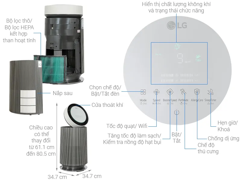 Máy lọc không khí LG AS65GDBY0