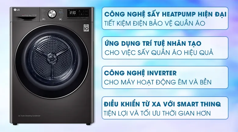 Máy sấy LG 9kg DVHP09B