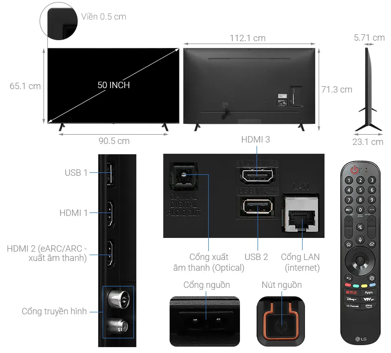 TV LG 50 Inch 50UT8050PSB