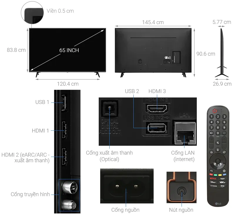 TV LG 65 Inch 65UT8050PSB
