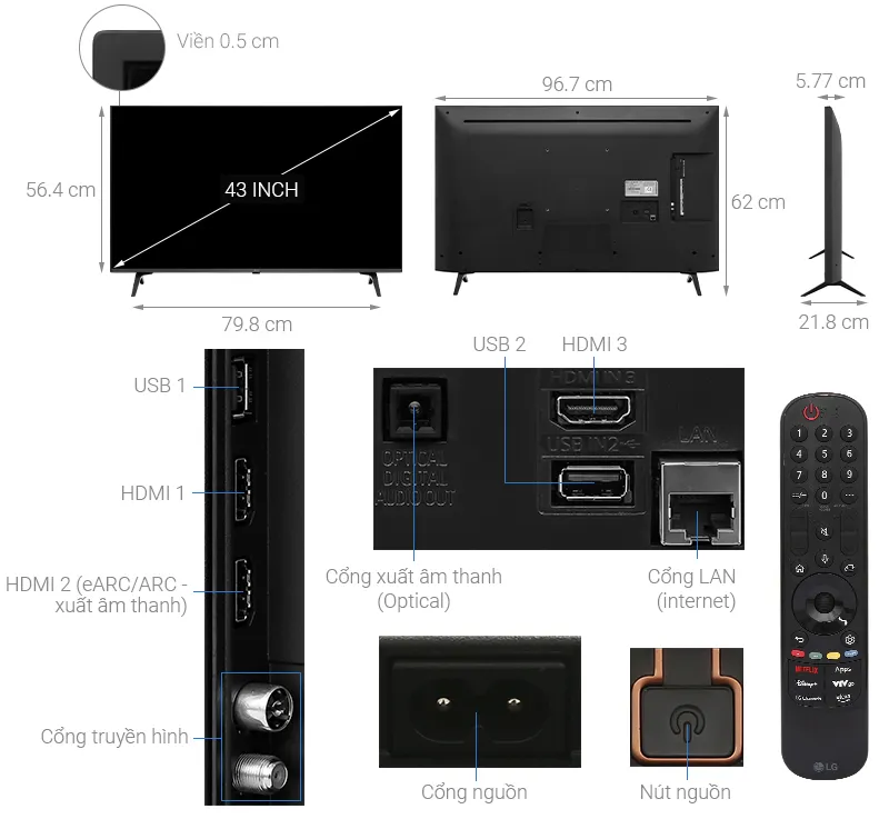 Tivi LG 43 inch 43UT8050PSB