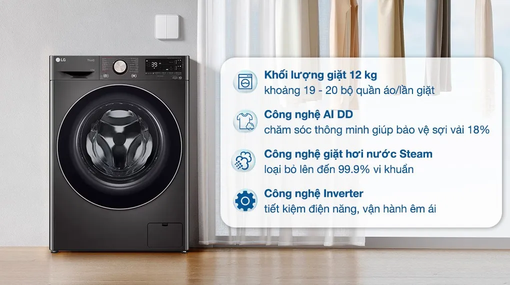 Máy giặt LG AI DD Inverter 12 kg FV1412S3B