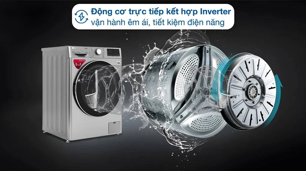 Máy giặt sấy LG Inverter 9 kg FV1409G4V